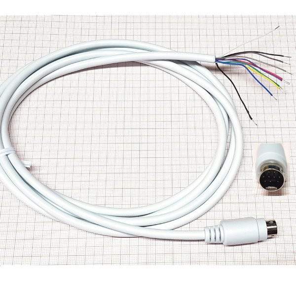 2m Kabel (geschirmt) mit angespritztem Mini DIN Stecker 9 Polig ( J11A )